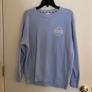 Baby blue PINK VS crew neck